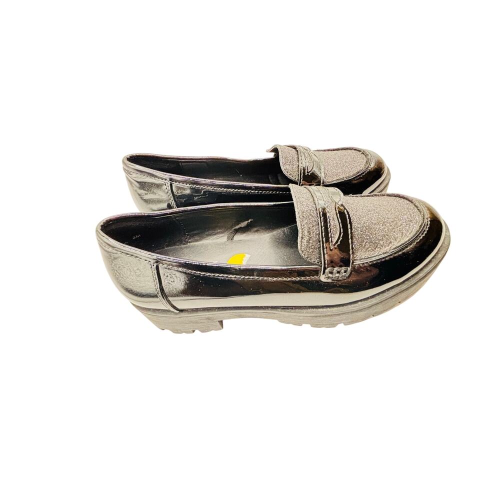 Lollypop Beautiful glossy black retro loafers youth girl size 3